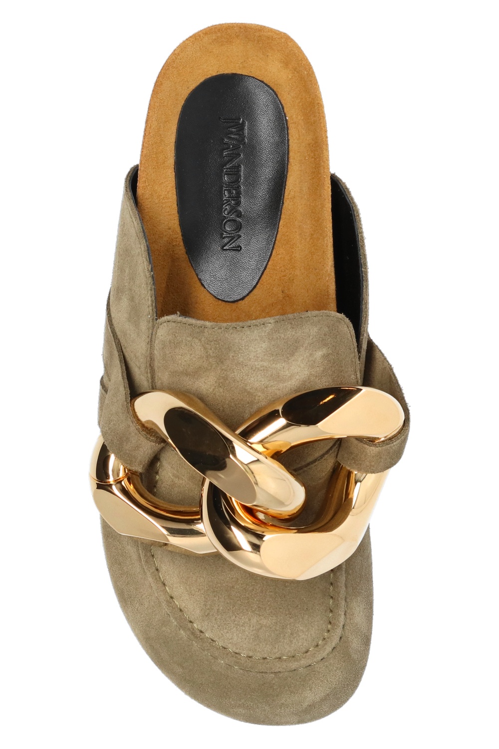 J W ANDERSON＊ Suede Slide Sandal Embellished leather slides in black - JW Anderson | Mytheresa